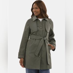 Time and Tru Women's Trench Coat with Belt, Midweight, Size M
